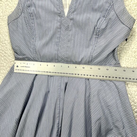 Tory Burch Talley Fit & Flare Dress Women’s 8 Blue Stripe Coastal Chic Preppy - Picture 10 of 12